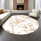 Abstract Floral Interlocking Design with Muted Earth Tone Highlights (Brown)