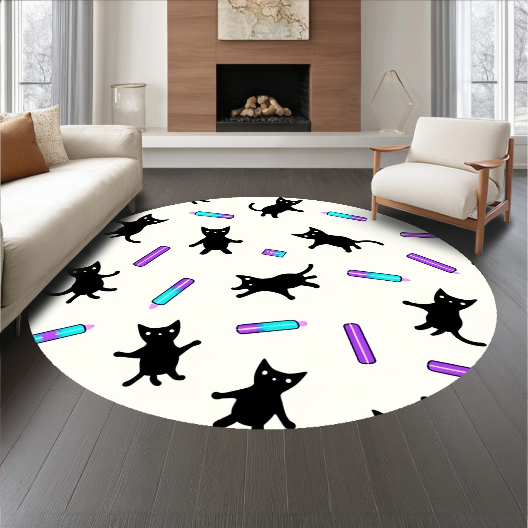 Playful Kitten featuring Multicolor LED Strip Integration(Black)