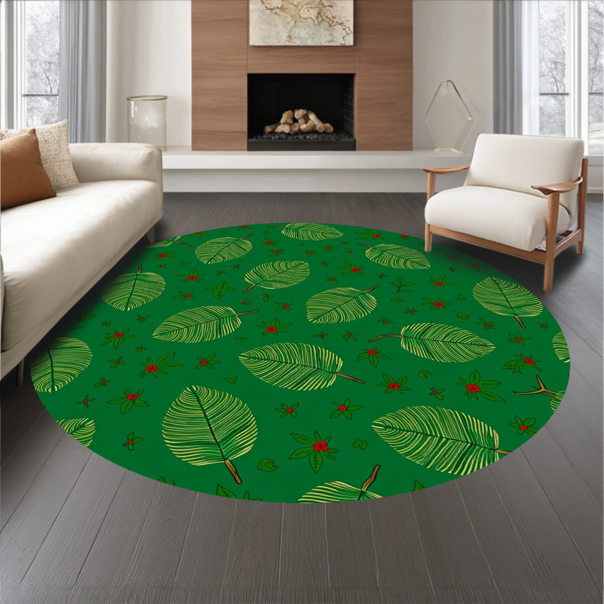 Festive Pinecone Swirl Holiday Textured(Green)