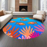 Tropical Fish School with Vibrant Reef Backdrop (Blue)