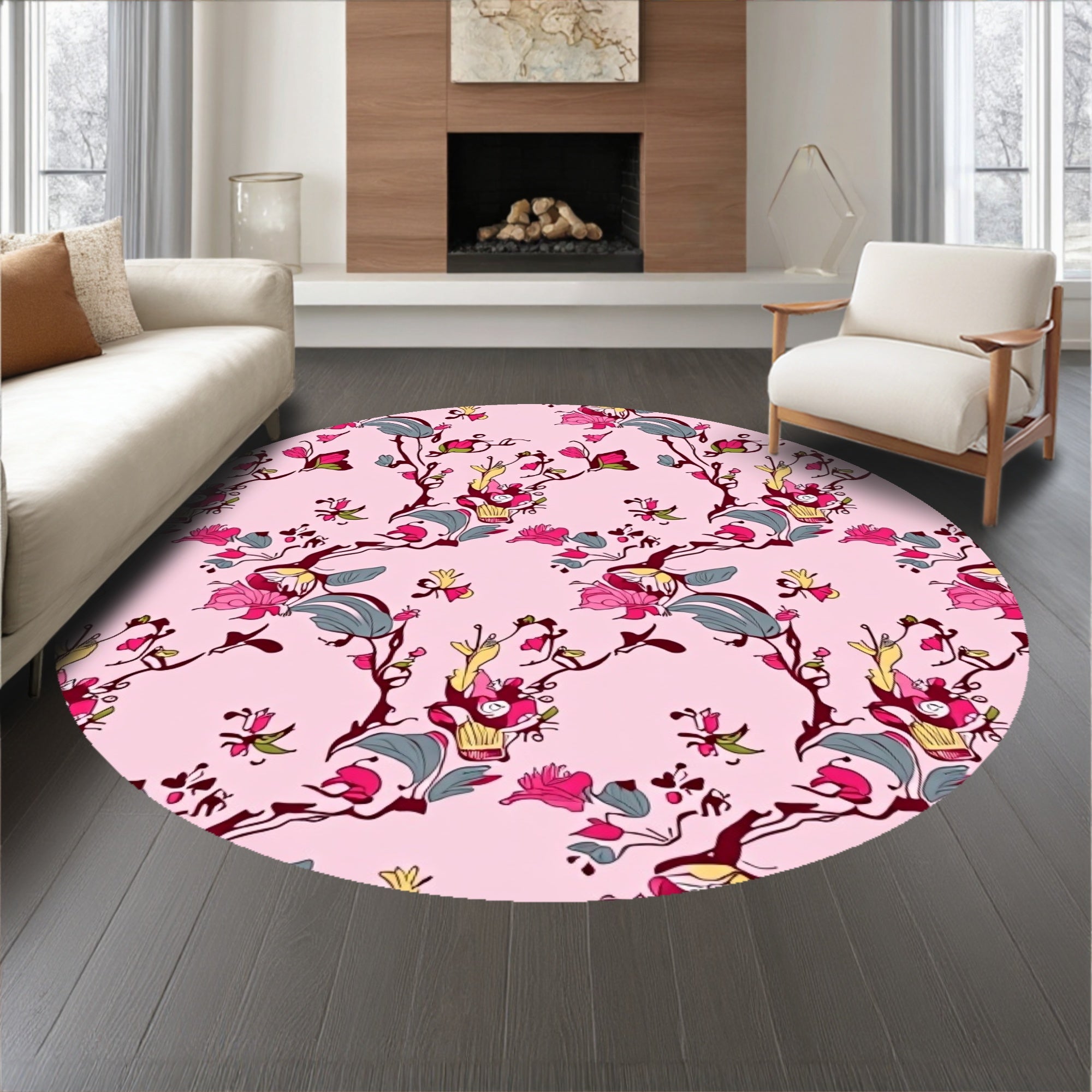 Floral Vine with Cascading Blossom Trails(Pink)
