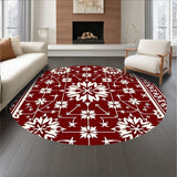Festive Yuletide Interlocking Nordic Snowflake Holiday Pathway(Red)
