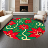 Seasonal Poinsettia Bloom Cascade with Ribbon Swirls(Red)