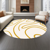 Modern Minimalist Wavy Brush Stroke Contemporary Artwork (Gold)