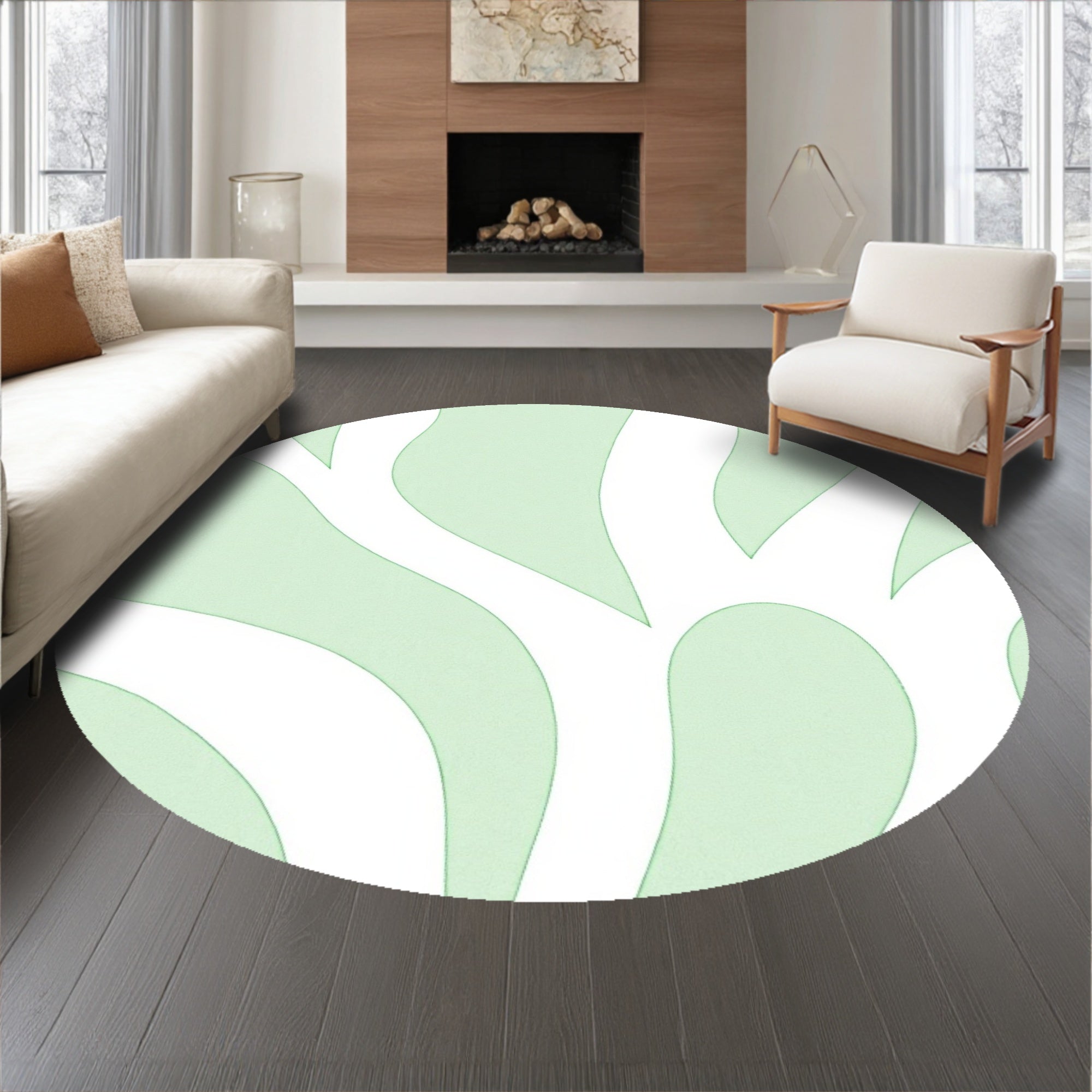 Abstract Watercolor Brush Strokes with Artistic Texture(Green)