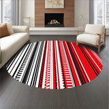 Bold Ladder Stripe Interlocking Contrast Modernist Design(Black)