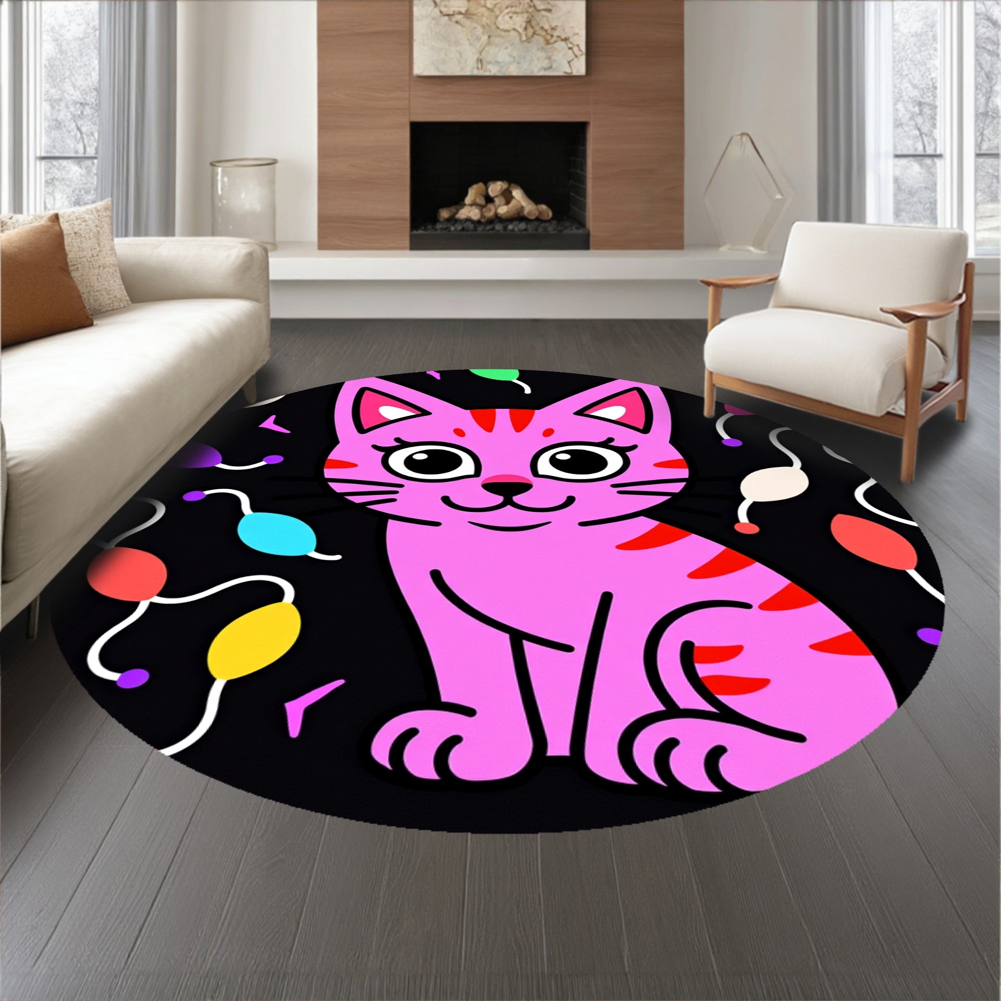 Quirky Sparkling Tabby Jester Yuletide Entertainment Throw(Pink)