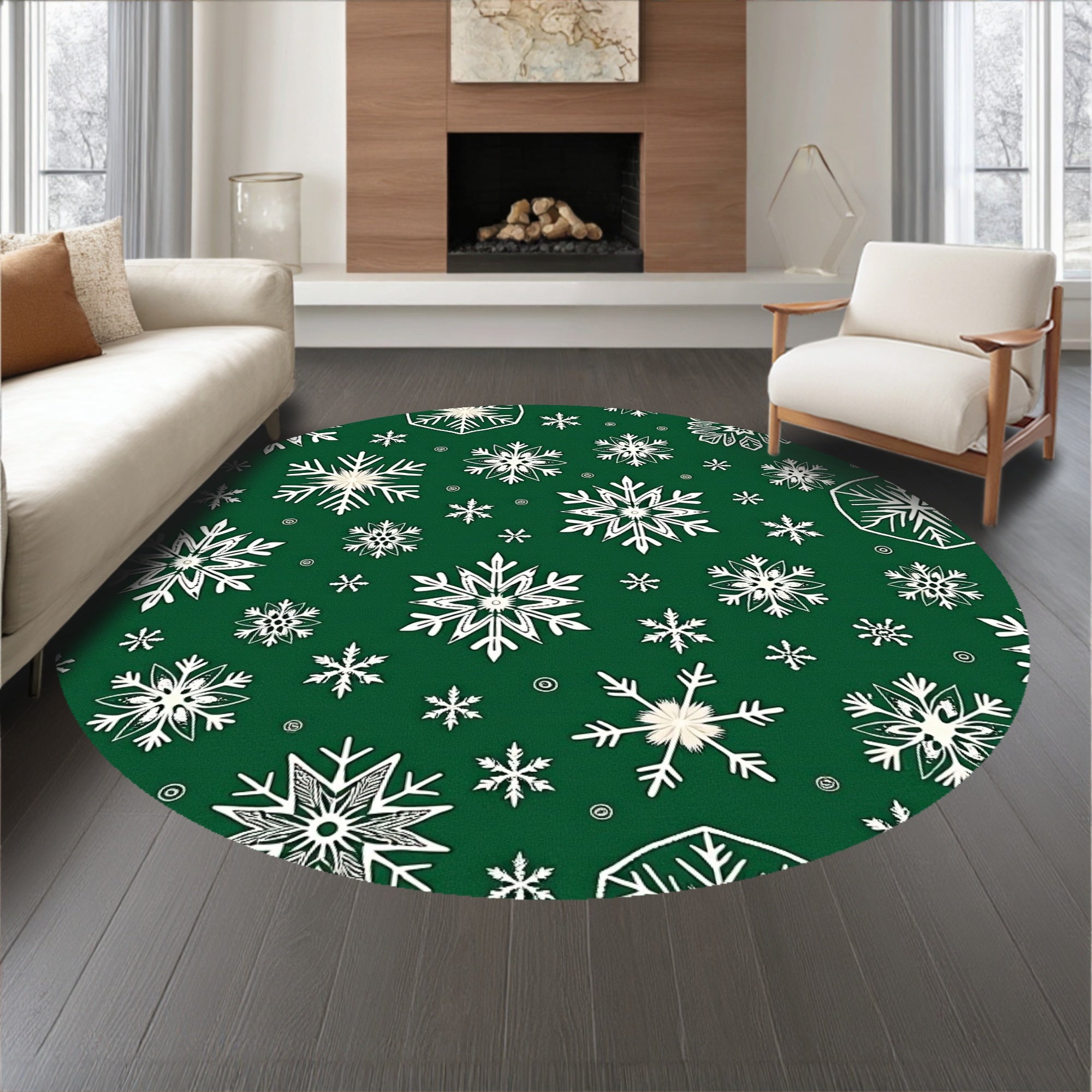 Yuletide Flurry Elegant Snowfall Entrance Welcoming(Green)