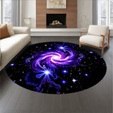 Galactic Spiral with Nebula Clouds and Stellar Clusters in Astral Motif (Purple)