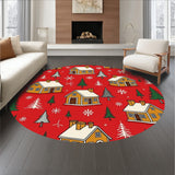 Jolly Winter Cottage Evergreen Forest(Red)