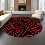 Abstract Swirl Design Fuzzy with Contemporary Waves (Black)