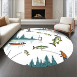 Angler Lake Scene Decorative Nautical Fish Catch Display(Brown)