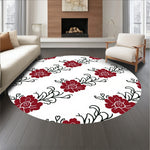 Peony Scroll Indoor Traditional Floral (Red) - ODIKA