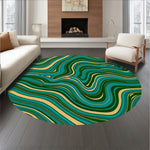Abstract Fluid with Emerald Ripples and Iridescent Highlights (Teal) - ODIKA