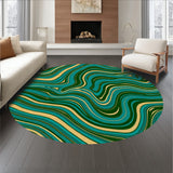 Abstract Fluid with Emerald Ripples and Iridescent Highlights (Teal) - ODIKA