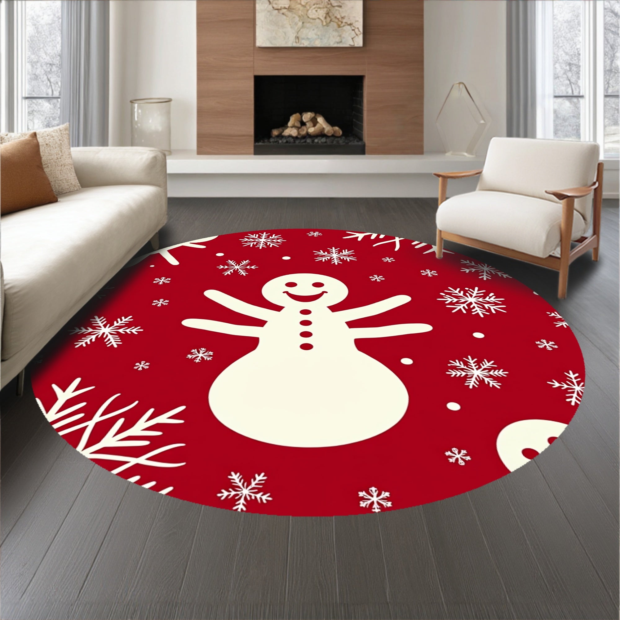 Jolly Snowman Winter Wonderland Festive Holiday(Red)