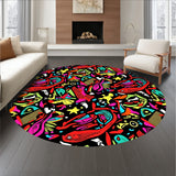 Tropical Reptile Mosaic with Exotic Fish and Motifs(Red)