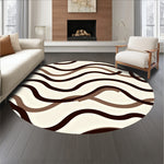Minimalist Wave Design Featuring Flowing Interlocking Bands and Contours (Beige) - ODIKA