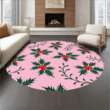 Vintage Holly Berry Wreath with Traditional Botanical Design(Pink)