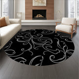 Elegant Floral Swirl Decorative Surface With Artistic Charm (Black)