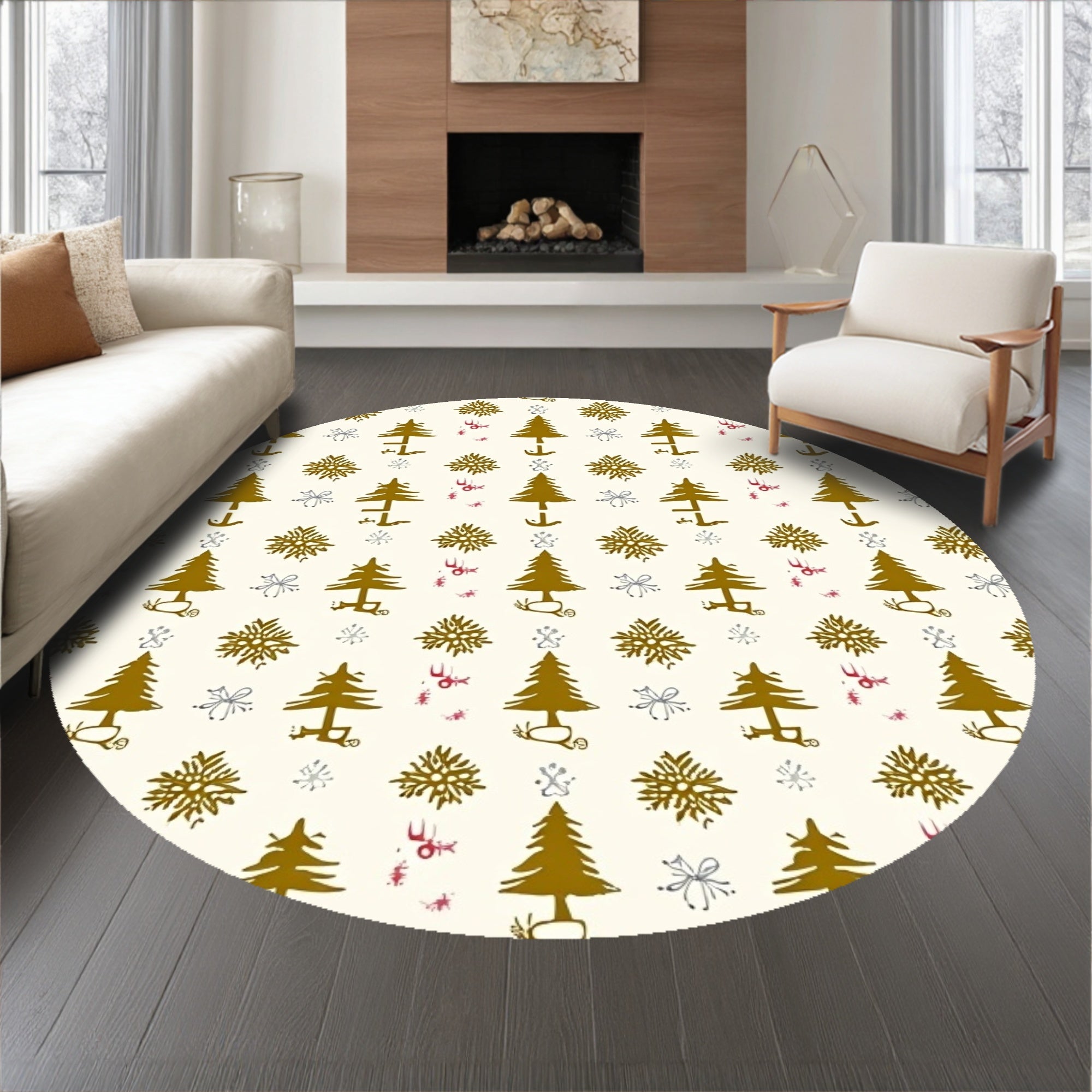 Enchanted Fir Celebration Seasonal Floor Decoration(Beige)