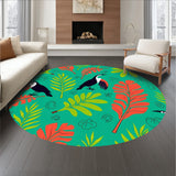 Tropical Rainforest Canopy Botanical Print Indoor Floor Covering(Green)