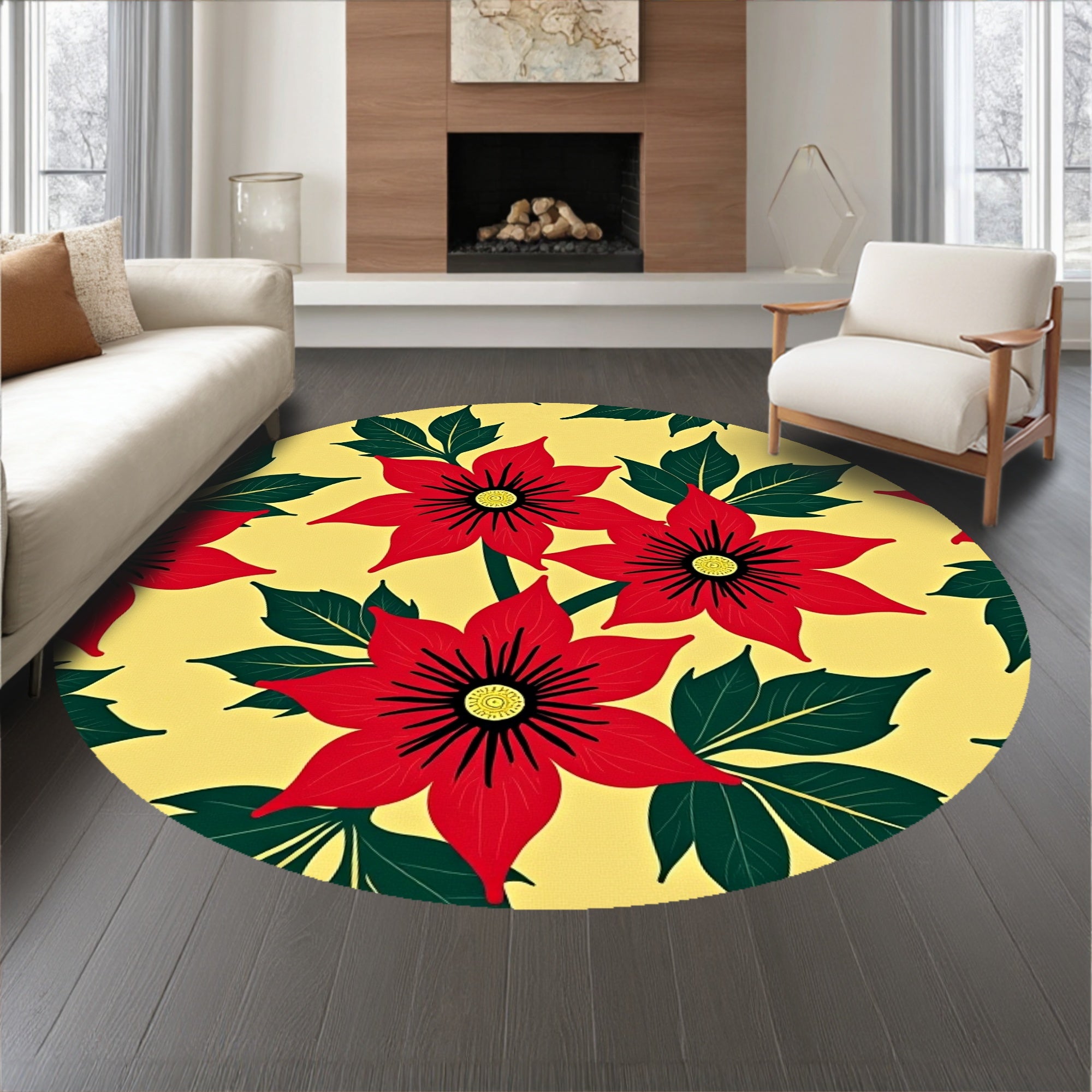 Poinsettia Blossom Arrangement Seasonal Floral Decorative(Yellow)