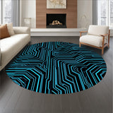 Cyberpunk Gaming Floor with Futuristic Circuit Motifs(Blue)