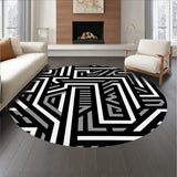 Abstract Maze Featuring Interlocking Angular Paths(Black)