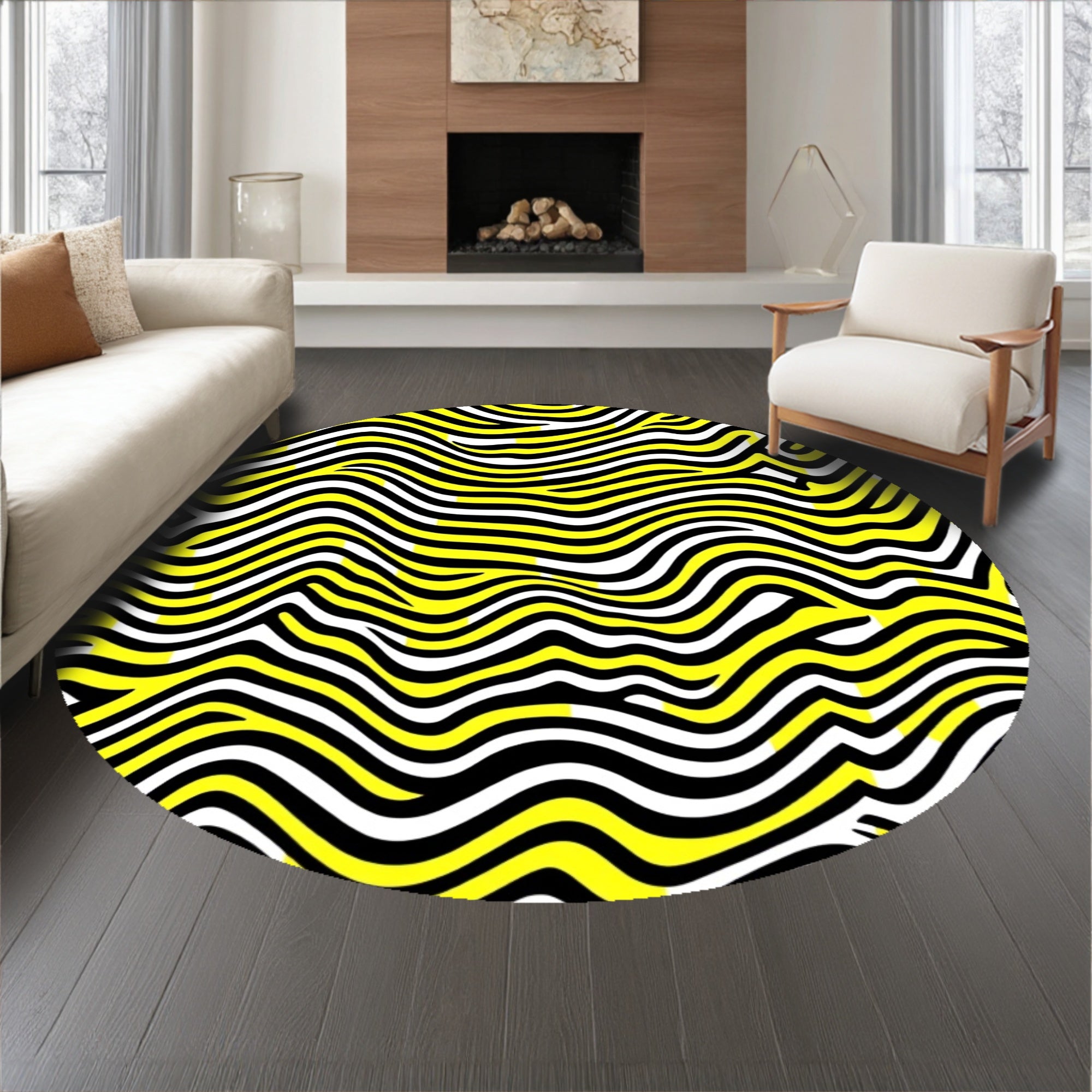 Contemporary Zigzag Decorative Accent(Yellow)