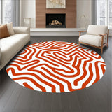 Nordic Interlocking Waves with Minimalist Pebble Artistry(Orange)