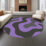 Abstract Cascade Interlocking Waves with Misty Charcoal Details(Purple)