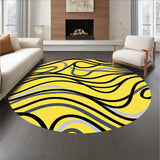 Abstract Waves Artistic Swirl Decorative (Yellow)