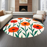 Harvest Season Poppy Meadow Floral with Autumn Blooms(Orange)