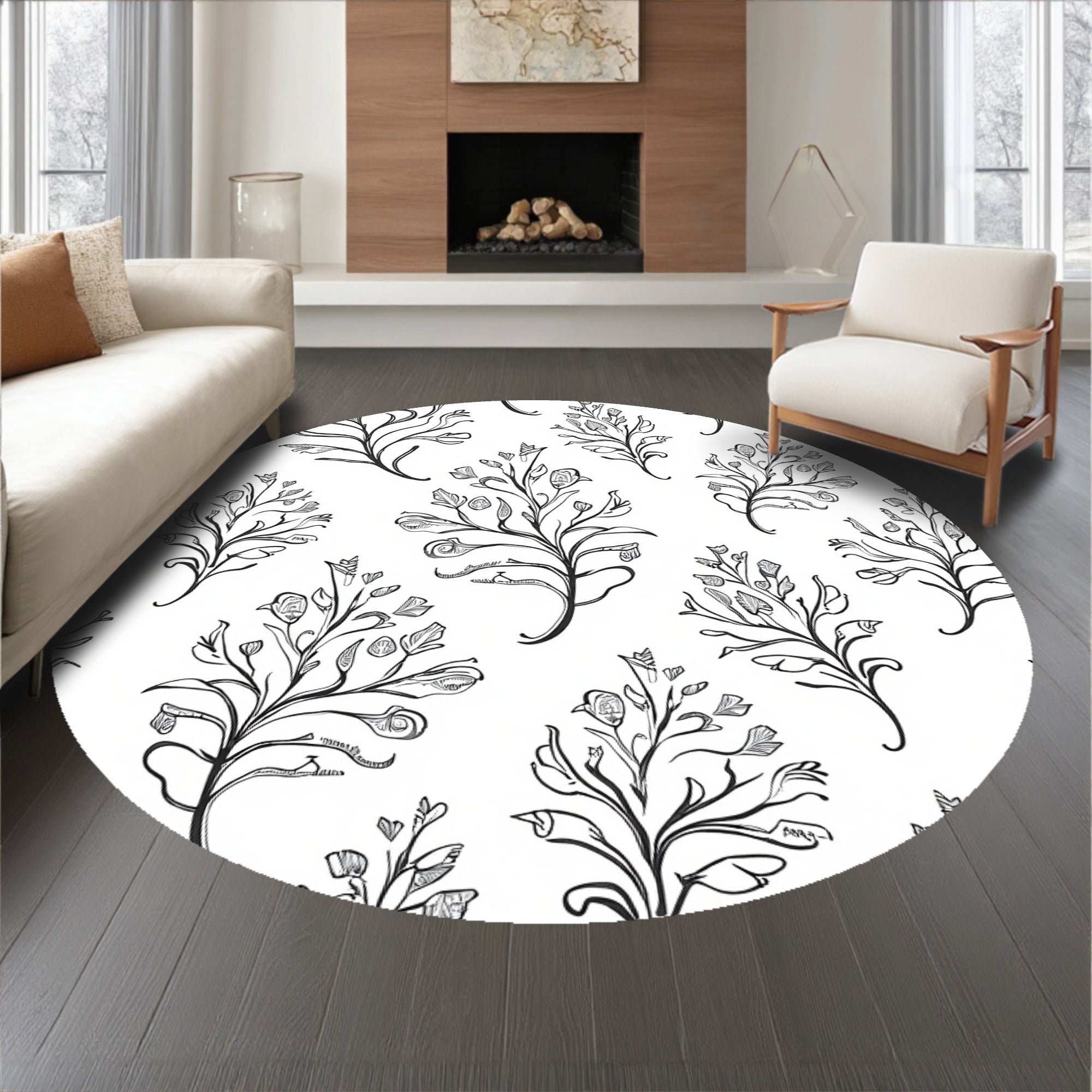 Whimsical Floral Vine Paisley Dainty Embellished Entrance (Black) - ODIKA