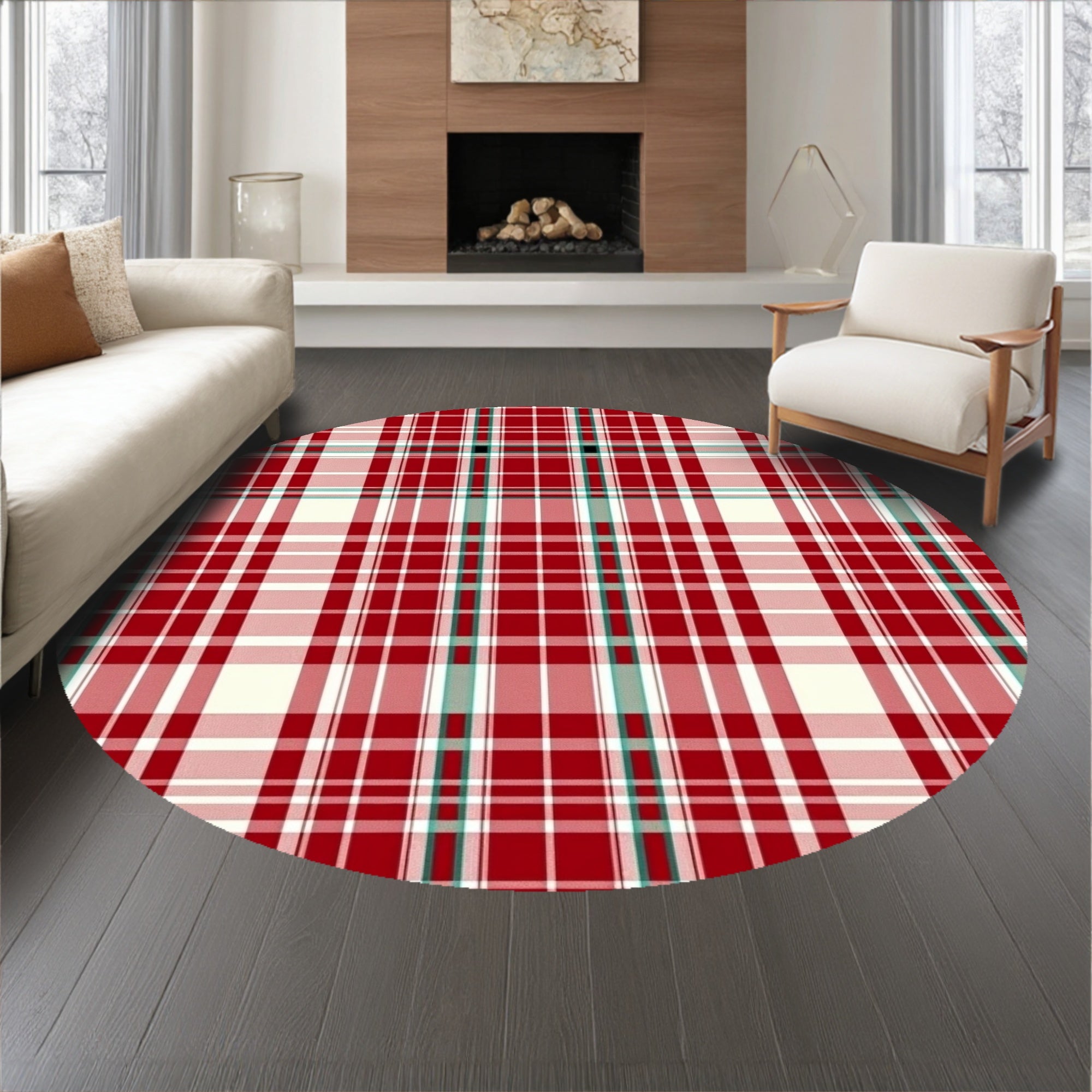 Classic Tartan Plaid Interlocking Heritage Holiday Charm(Red)