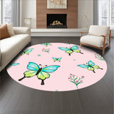 Garden Shag with Whimsical Wings and Floral Motifs (Pink) - ODIKA