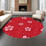 Enchanted Garden Bloom Tapestry With Artistic Swirl(Red)