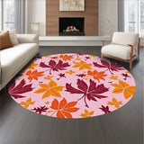 Harvest Moon Botanical Foliage Design Anti Shed Indoor Floor Covering(Pink)