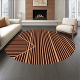 Modern Abstract Stripes Featuring Interwoven (Brown)