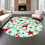 Whimsical Santa and Sleigh Scene with Snowfall Details(Red)
