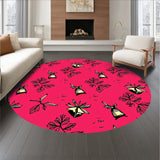 Yuletide Accent with Traditional Bell and Holly Leaf Motifs(Pink)