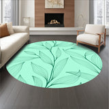Modern Botanical Leaf Vein Inspired Subtle Textured Floor Covering(Green)