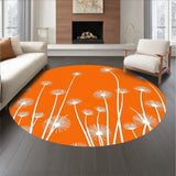 Fleece Meadow Dandelion Seed Drift Design Shag Floor(Orange)