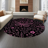 Mystical Moth Wings with Moonlit Garden Florals Enchanted Nature (Black)