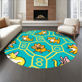 Cartoon Animal Friends Frolic with Interlocking Fishbone Motifs(Teal)