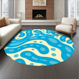 Abstract Waves and Pebble Dots in Playful Cascade Formation (Blue)