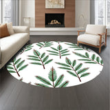 Winter Pine Branch Interlocking Plush Floor(White)