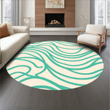Abstract Swirl Lines with Wave Motif(Beige)