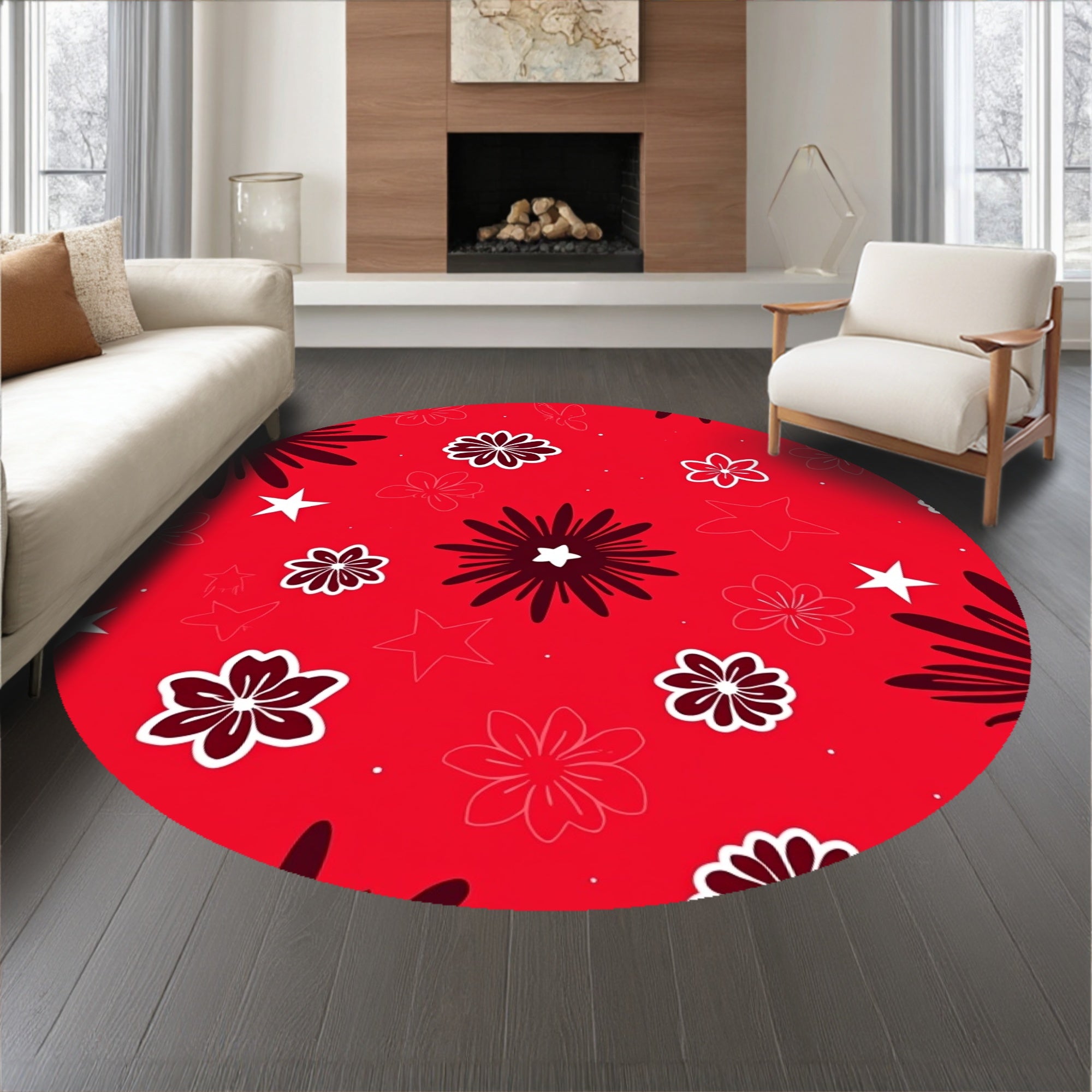 Starlight Blossom Joyful Celebration Contemporary Artistic(Red)